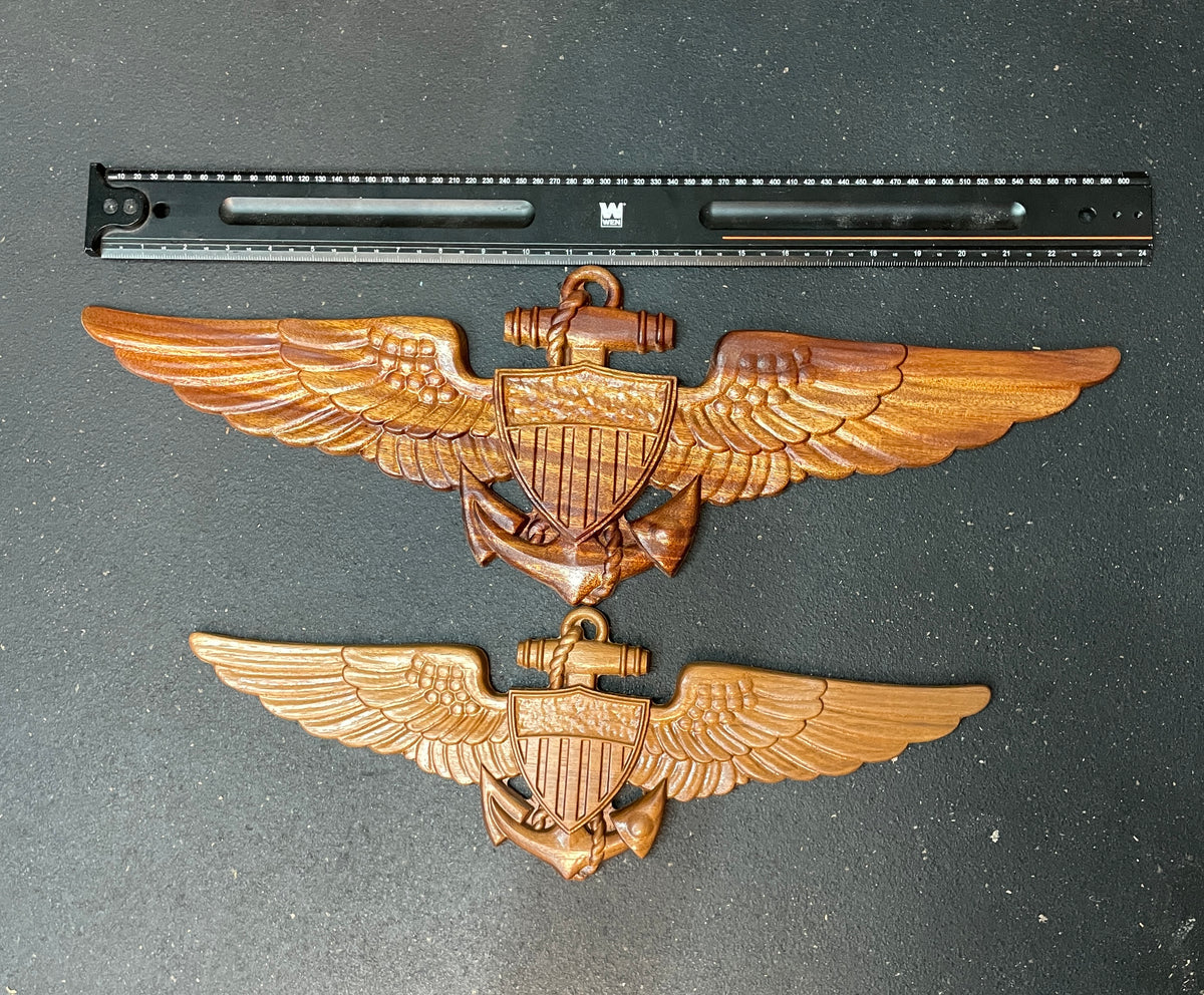 Naval Aviator Wings 3D carved wood
