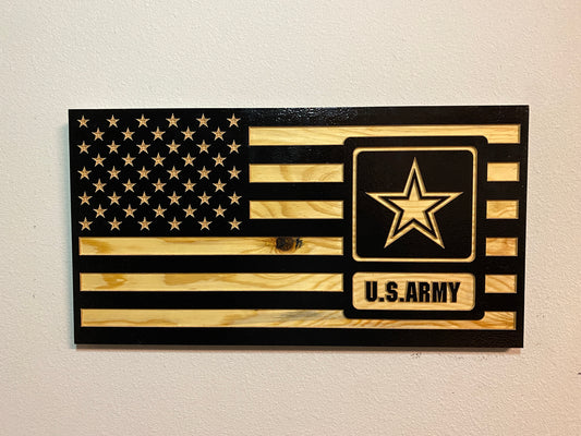 Custom Military Branch American Flag Wall Art