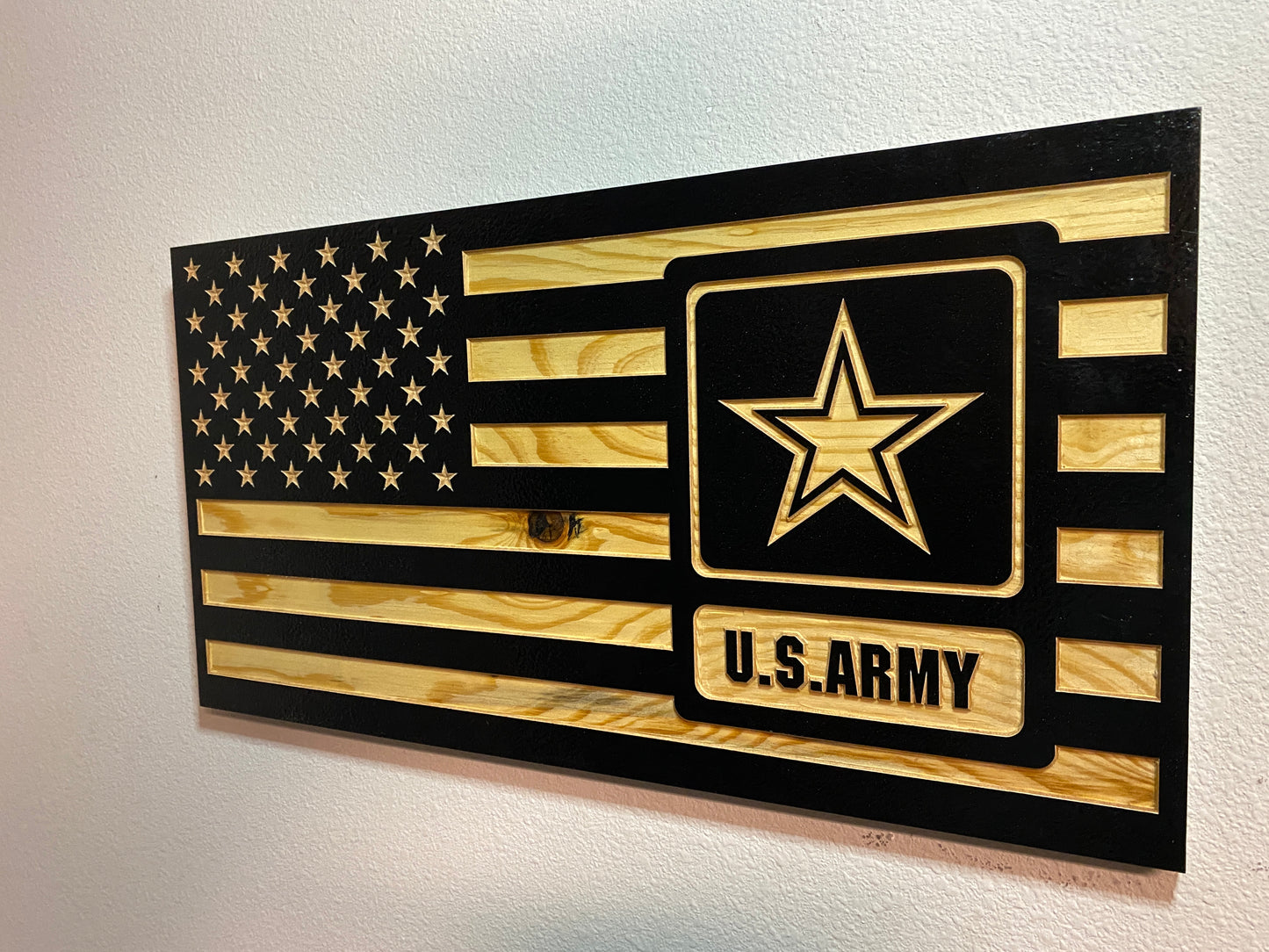 Custom Military Branch American Flag Wall Art