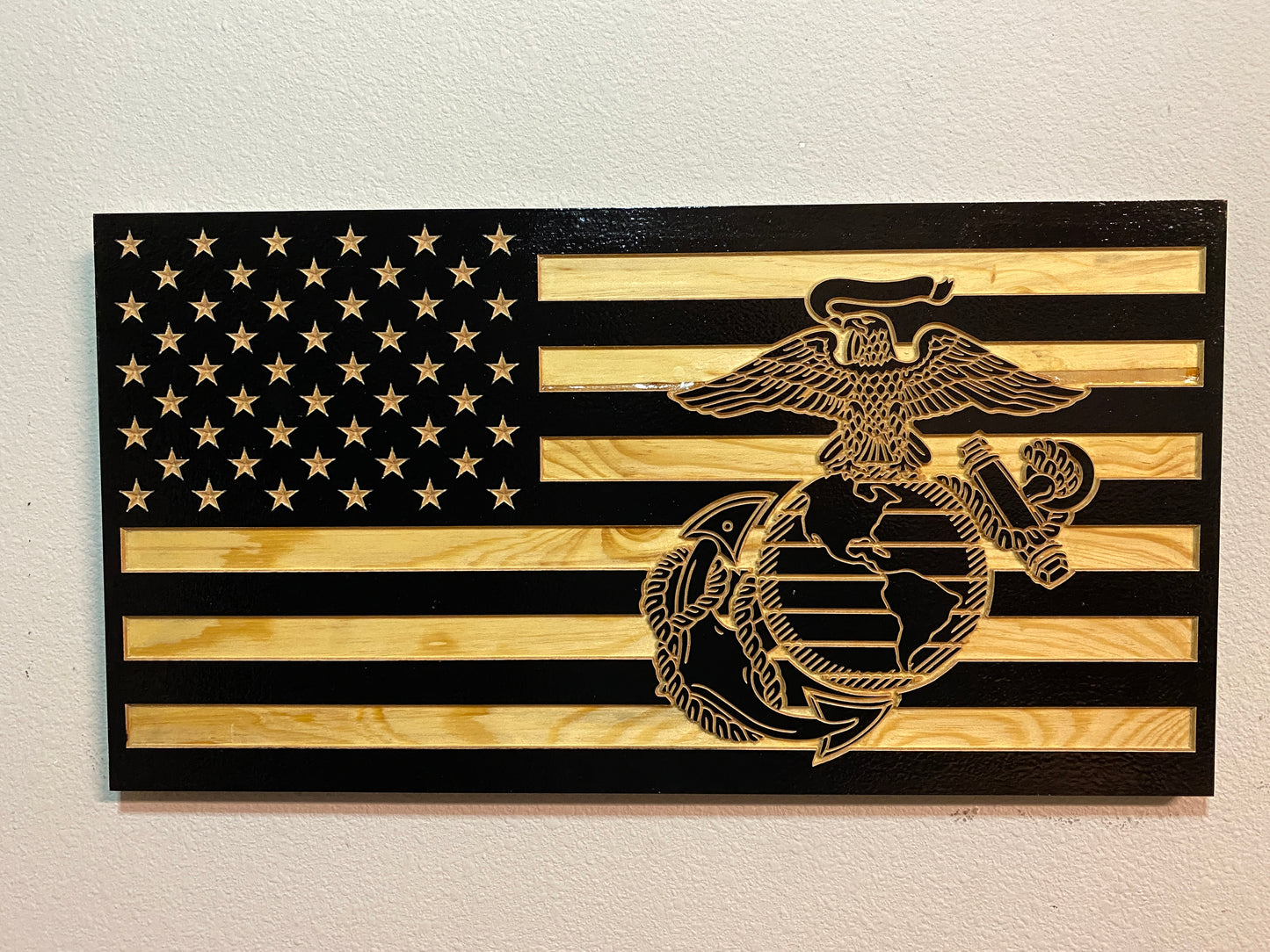 Custom Military Branch American Flag Wall Art