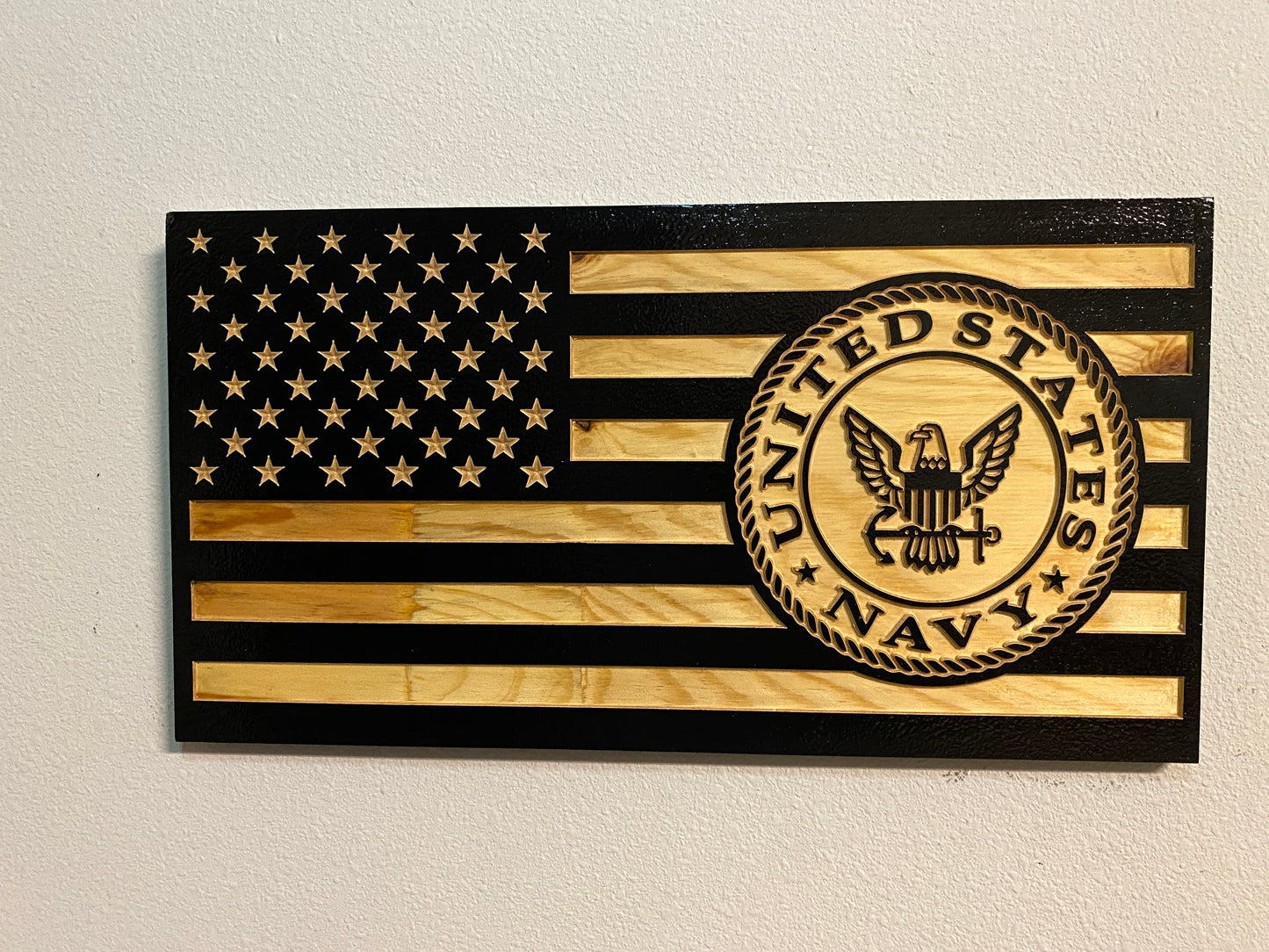 Custom Military Branch American Flag Wall Art