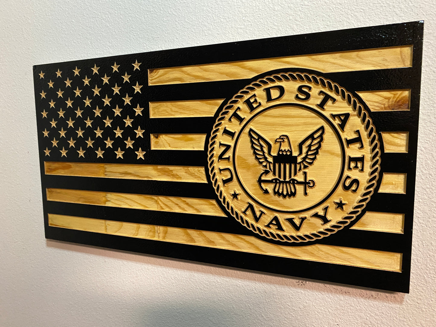 Custom Military Branch American Flag Wall Art