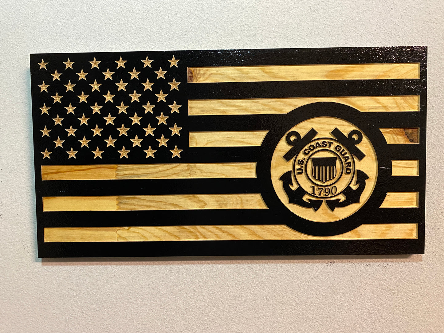 Custom Military Branch American Flag Wall Art