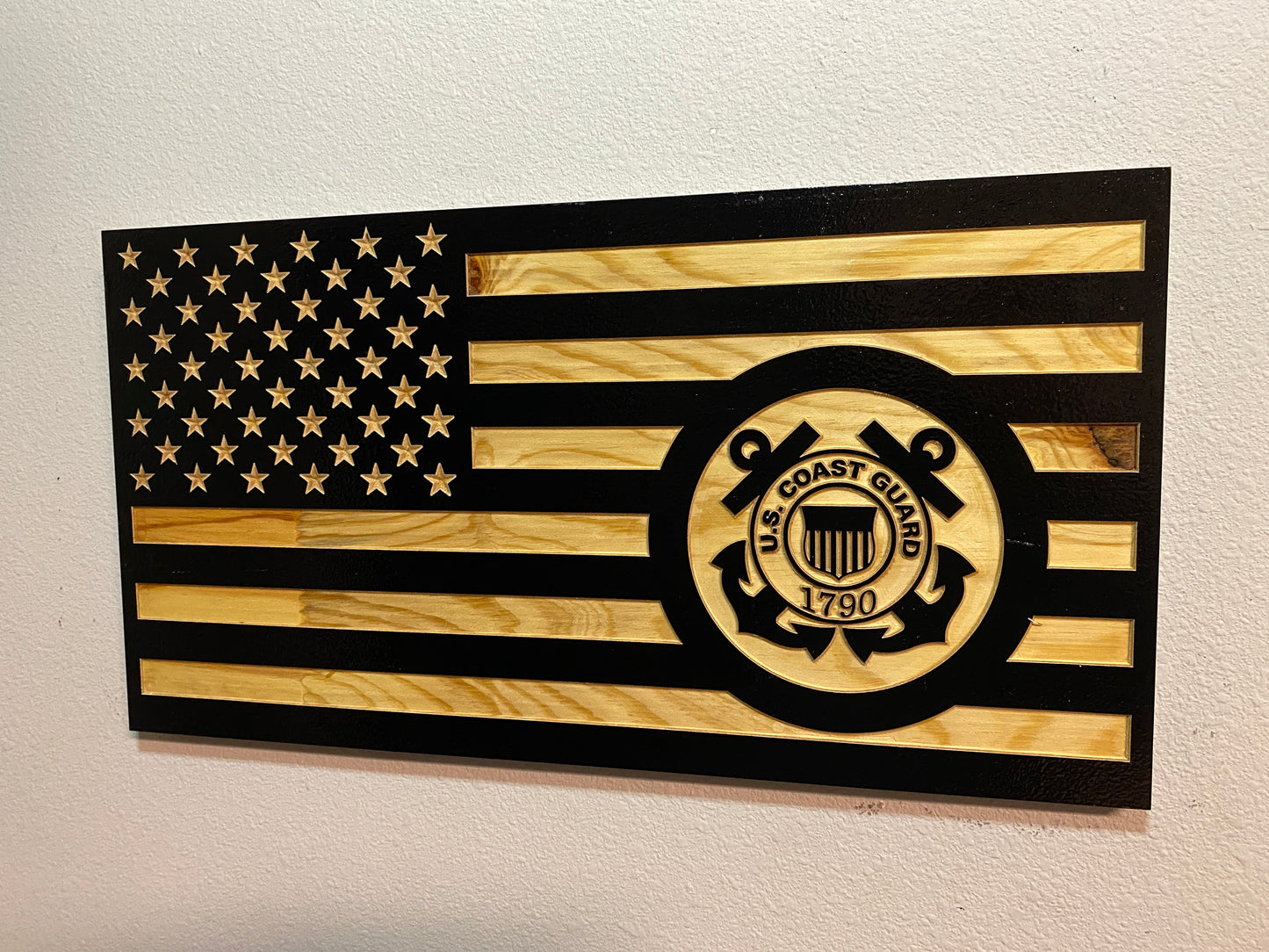 Custom Military Branch American Flag Wall Art