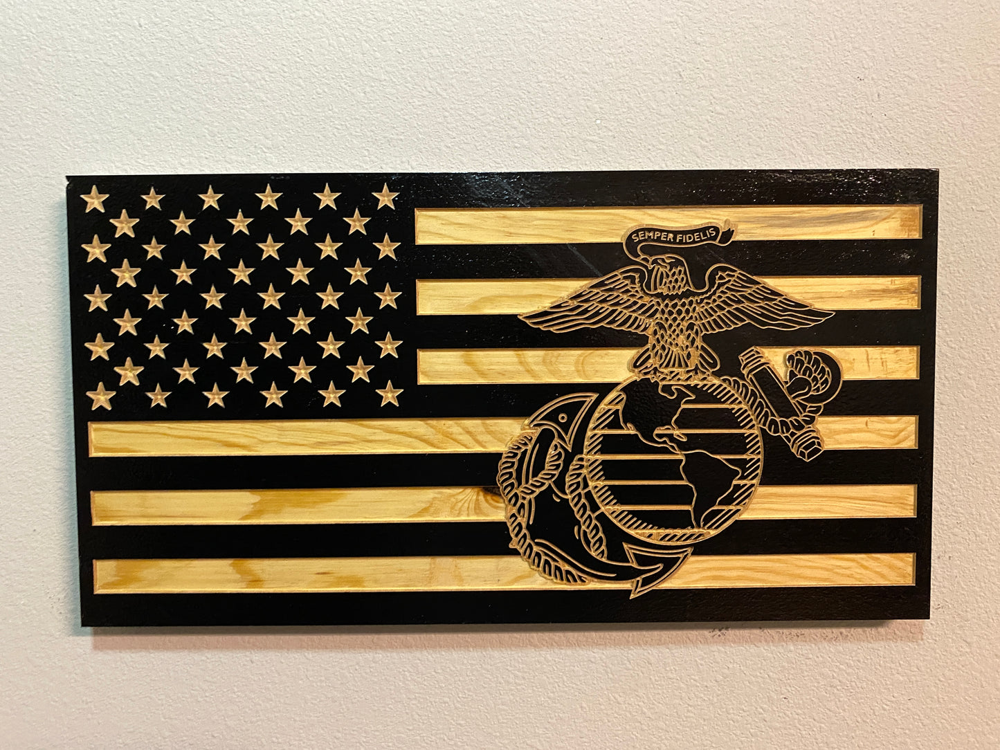 Custom Military Branch American Flag Wall Art