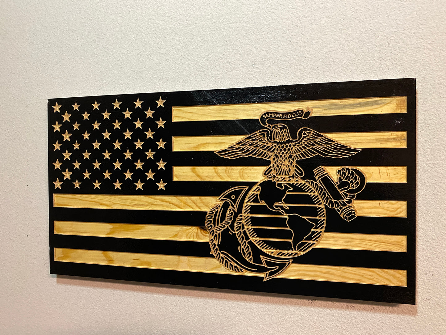 Custom Military Branch American Flag Wall Art