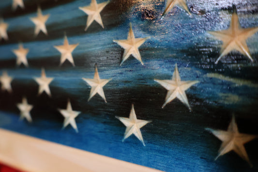 Custom Military Branch American Flag Wall Art Color