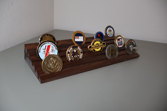 Solid Wood Angled Challenge Coin Displa