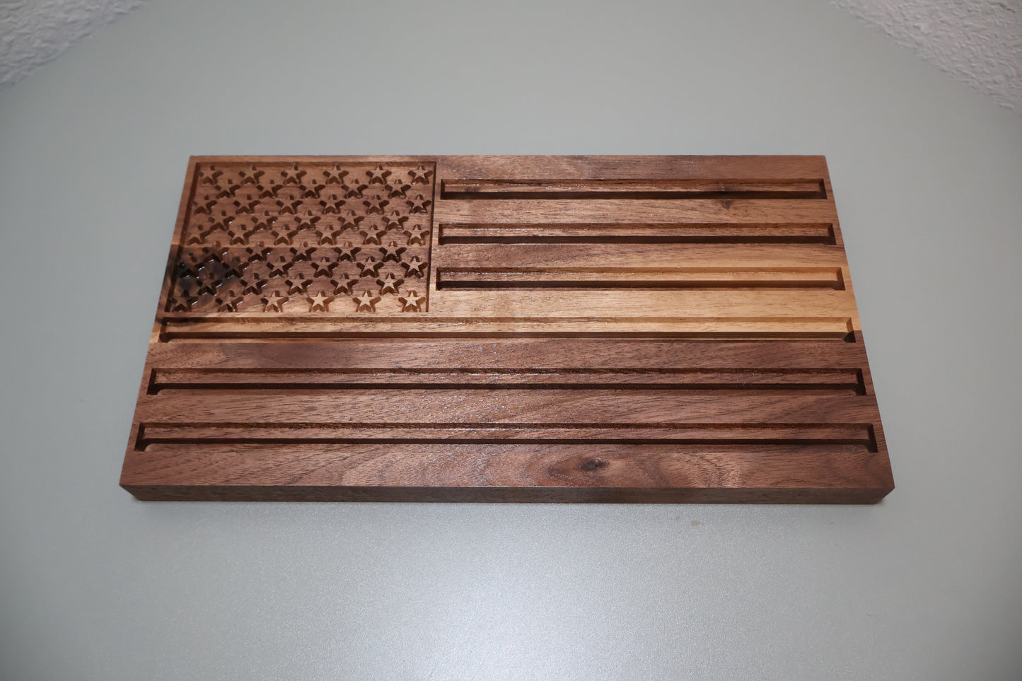 U.S. Solid Wood American Flag Challenge Coin Display