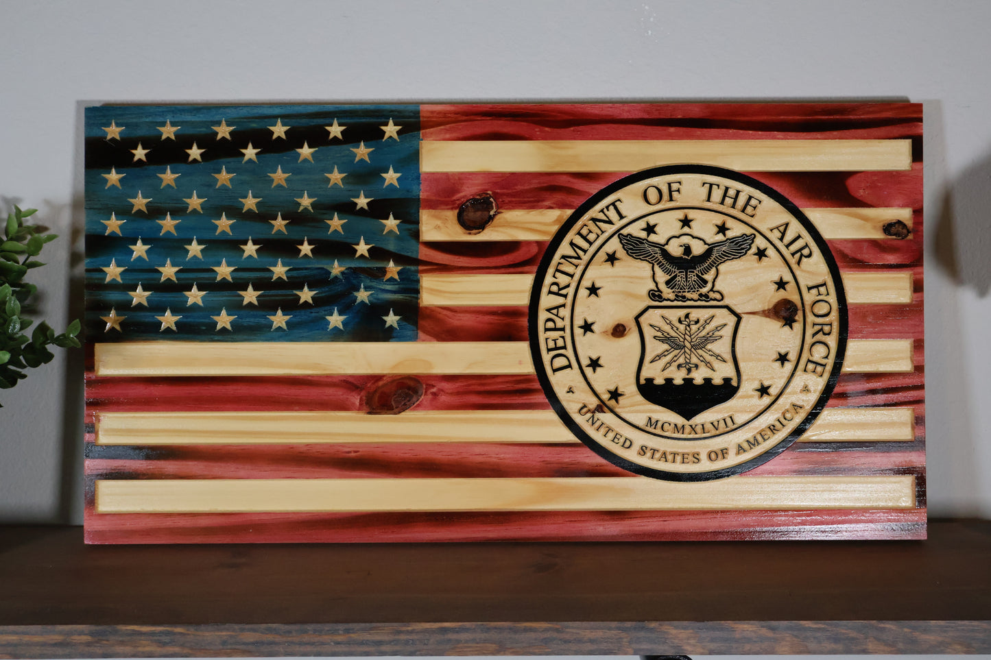 Custom Military Branch American Flag Wall Art Color