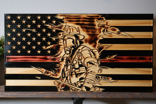 Fire fighter American Flag