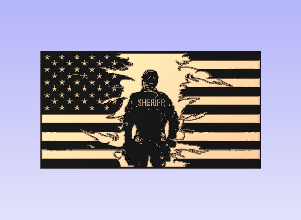Sheriff Officer Flag digital file for CNC