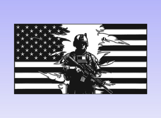 Soldier Flag digital file for CNC