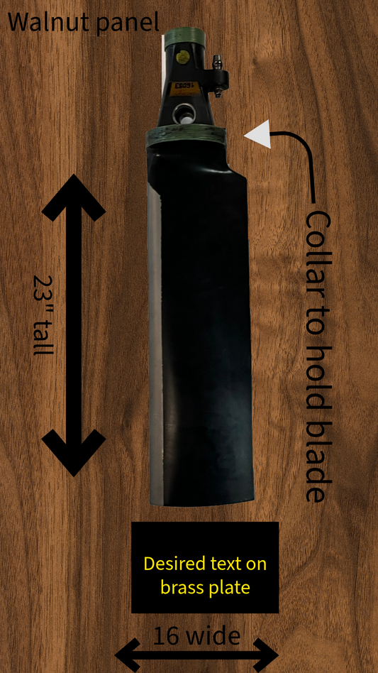 Custom Helicopter Tail rotor blade wall mount