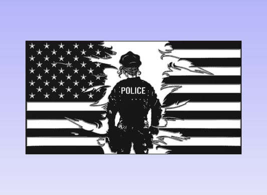 Female Officer Flag digital file for CNC